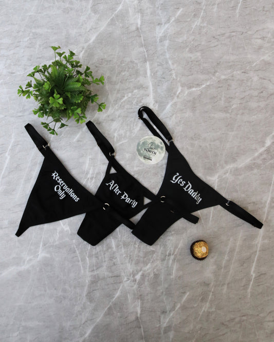 Trío Pantys Black Frases